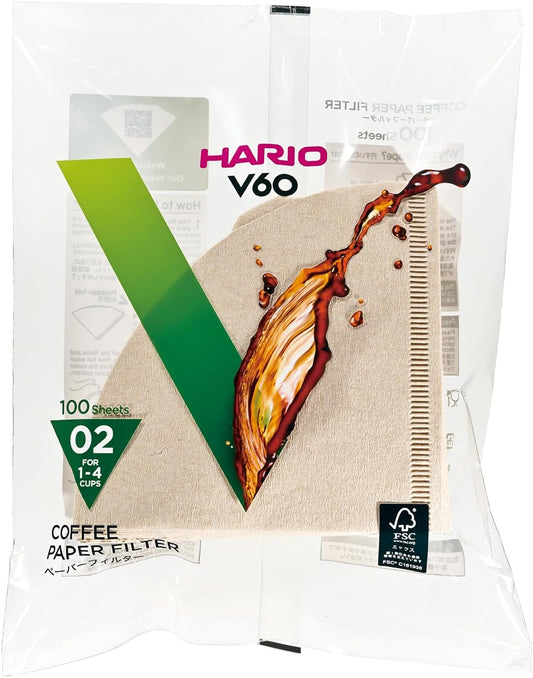 Hario V60 Coffee Filters - 100 Count